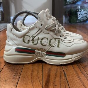 Gucci Beige Sneakers with Signature Logo